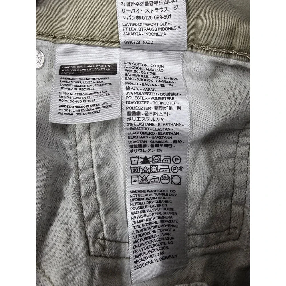 Levis 541 Jeans Mens 38x30 Khaki Beige Athletic Taper Comfort Stretch